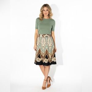 Coldwater Creek Silk A-Line Paisley Swing Skirt